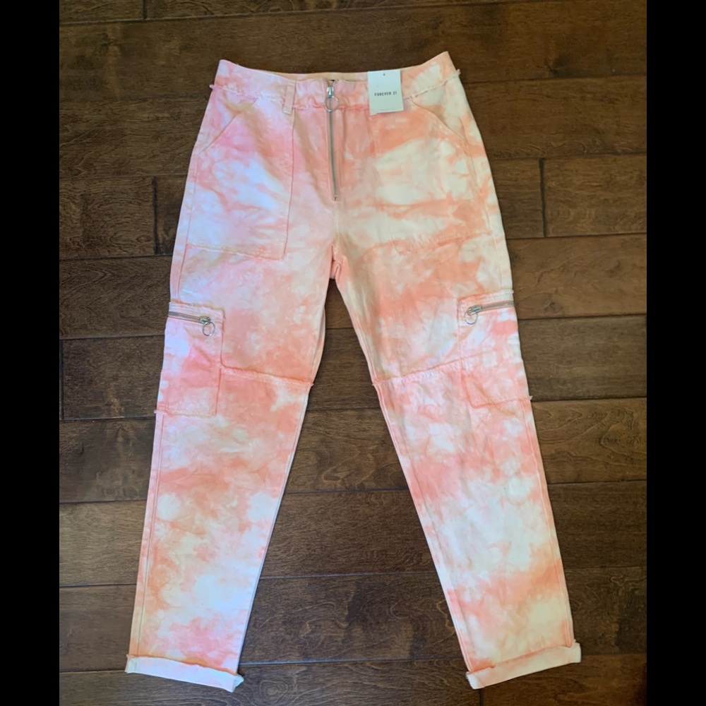 Forever 21 pink and white jeans.